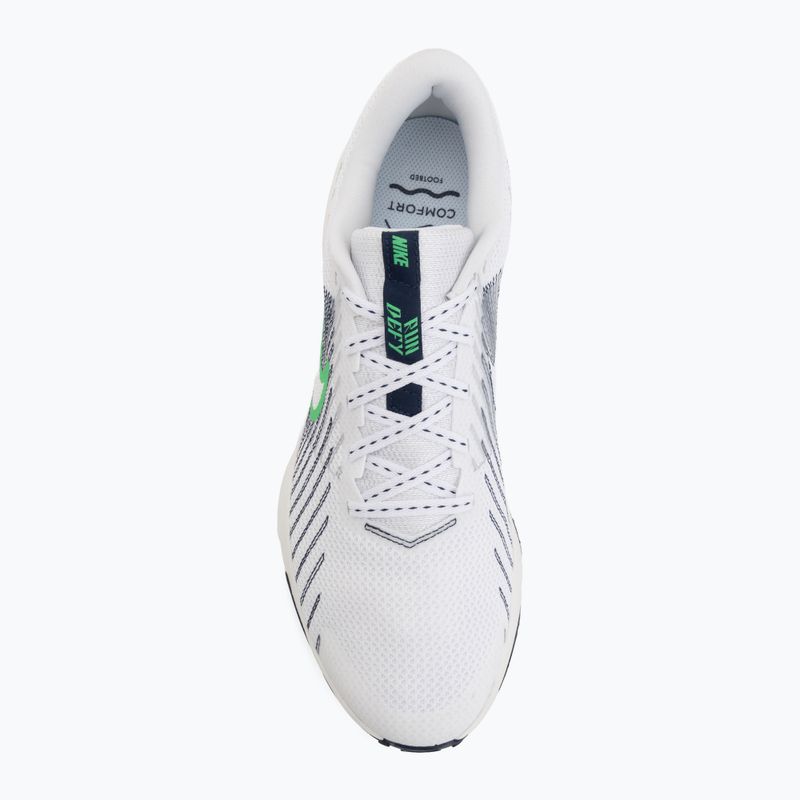 Кросівки для бігу чоловічі Nike Run Defy White/Midnight Navy/Green Spark 5