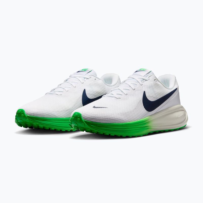 Кросівки для бігу чоловічі Nike Revolution 8 white/green spark/midnight navy 3