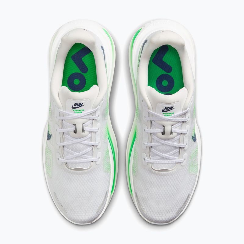 Кросівки для бігу чоловічі Nike Vomero Premium white/green spark/midnight navy 5