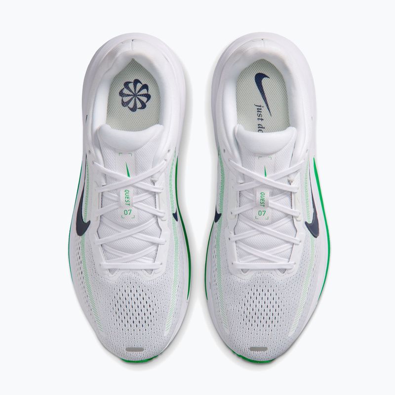 Кросівки для бігу чоловічі Nike Quest 7 white/green spark/midnight navy 5