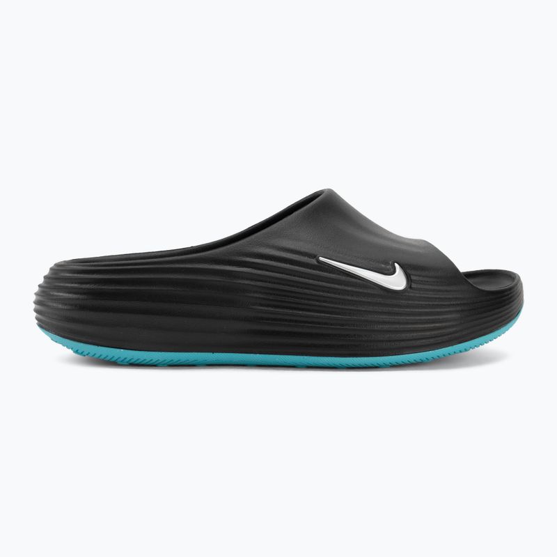 Шльопанці чоловічі Nike ReactX Rejuven8 black/gamma blue/metallic silver 2