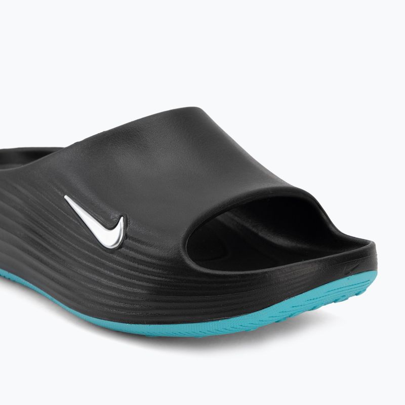 Шльопанці чоловічі Nike ReactX Rejuven8 black/gamma blue/metallic silver 7