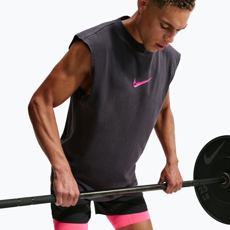 Футболка для тренувань чоловіча Nike Sleeveless T-Shirt black/hyper pink 4