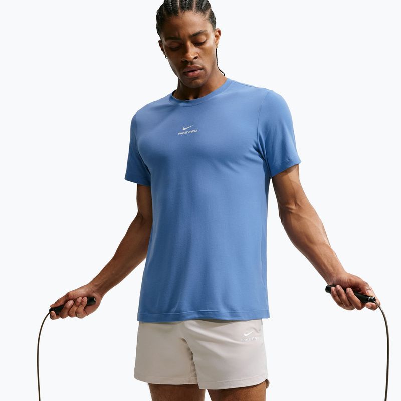 Футболка для тренувань чоловіча Nike Pro indigo storm/white 5