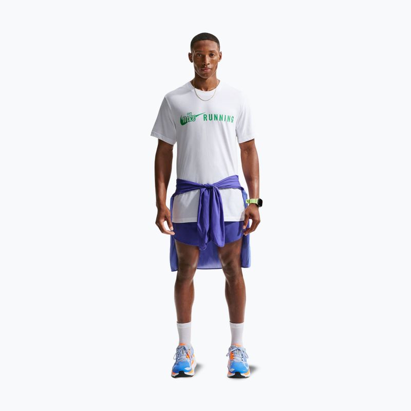 Футболка для бігу чоловіча Nike Dri-Fit Running T-Shirt white/green spark 2