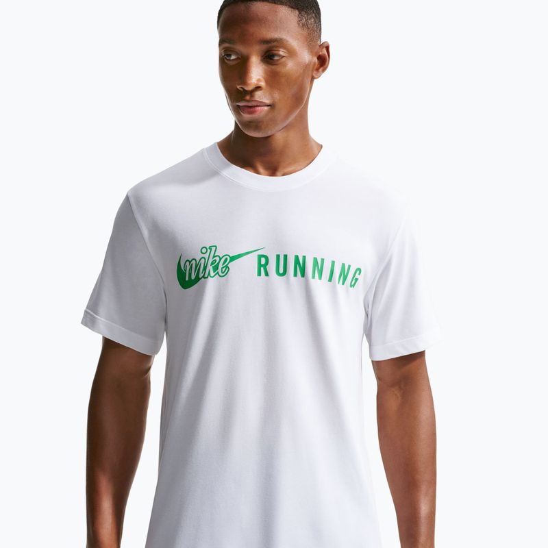Футболка для бігу чоловіча Nike Dri-Fit Running T-Shirt white/green spark 4