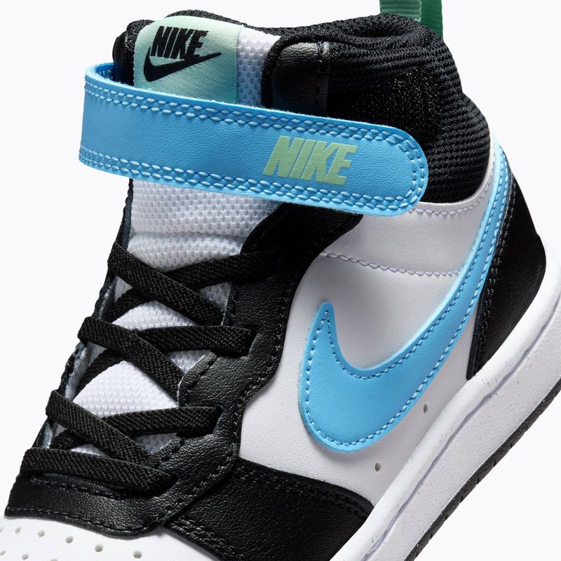 Взуття дитяче Nike Court Borough Mid 2 white/black/arctic green/football blue 5