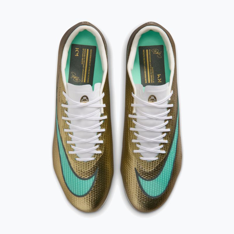 Кросівки футбольні чоловічі Nike Mercurial Superfly 11 Pro "Kylian Mbappé" metallic gold/green glow 4