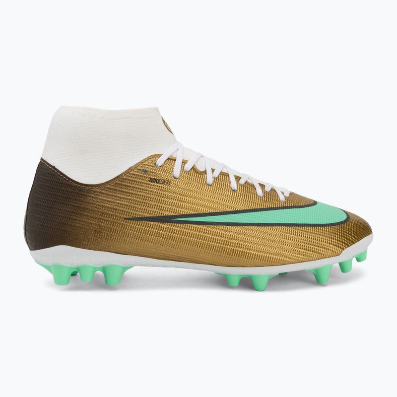 Кросівки футбольні чоловічі Nike Mercurial Superfly 11 Academy "Kylian Mbappé" metallic gold/green glow 2