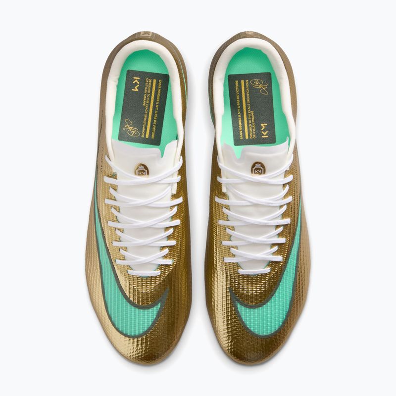 Кросівки футбольні чоловічі Nike Mercurial Superfly 11 Pro "Kylian Mbappé" metallic gold/green glow 4