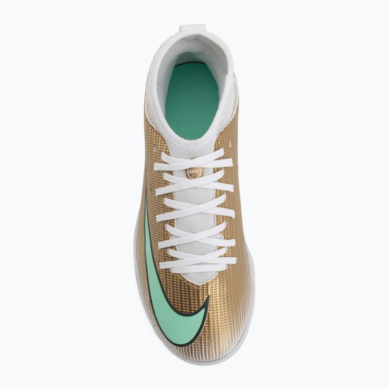 Футбольне взуття дитяче Nike Jr. Mercurial Superfly 11 Club "Kylian Mbappé" metallic gold/green glow 5