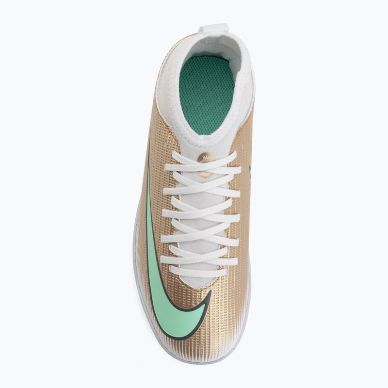 Футбольне взуття дитяче Nike Jr. Mercurial Superfly 11 Club "Kylian Mbappé" metallic gold/green glow 5