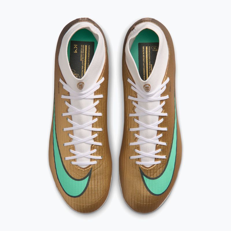 Кросівки футбольні чоловічі Nike Mercurial Superfly 11 Academy "Kylian Mbappé" metallic gold/green glow 4