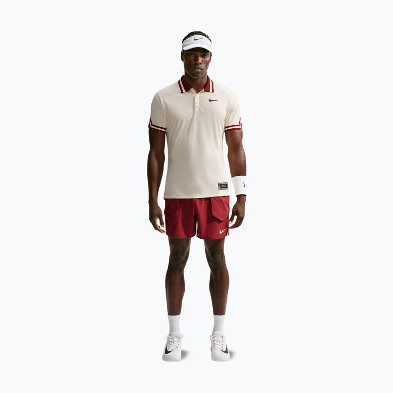 Футболка поло Nike Court Slam Aero-Fit Pale Ivory/Team Red 2