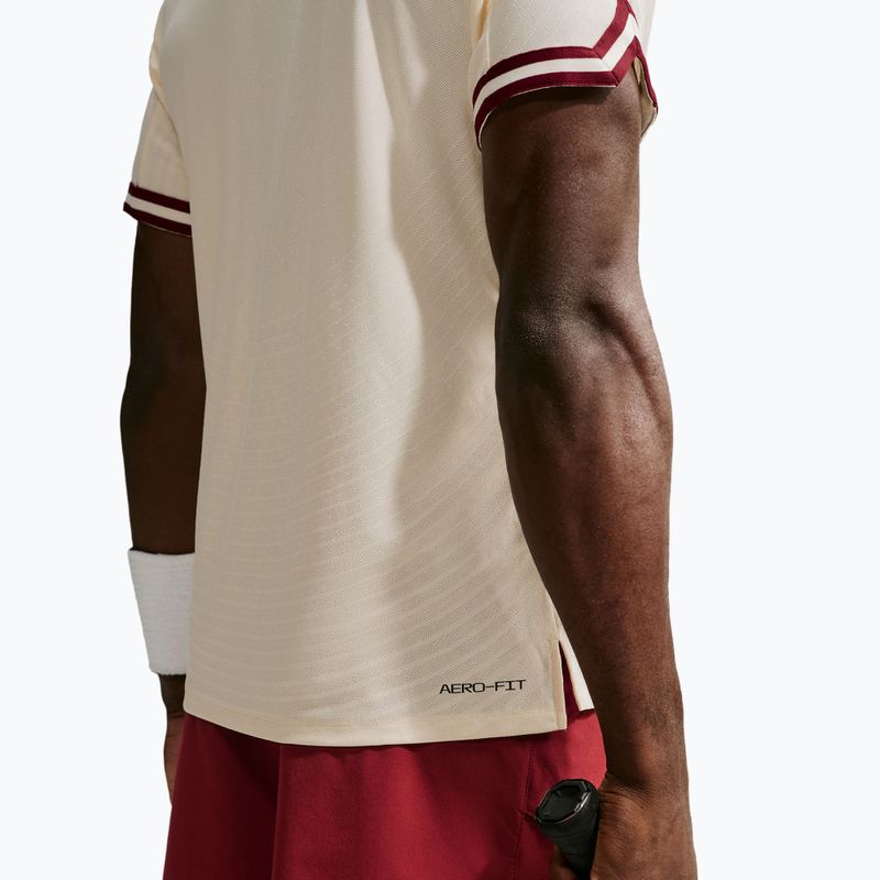 Футболка поло Nike Court Slam Aero-Fit Pale Ivory/Team Red 5