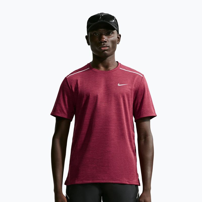 Футболка для бігу чоловіча Nike Miler Dri-Fit UV tough red/mystic dates