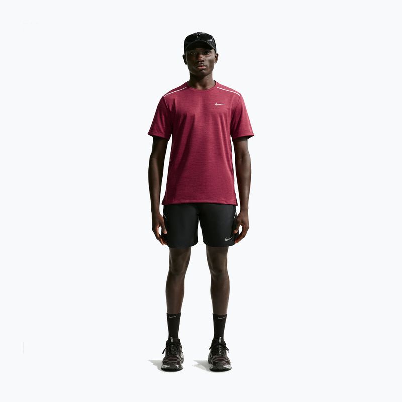 Футболка для бігу чоловіча Nike Miler Dri-Fit UV tough red/mystic dates 2