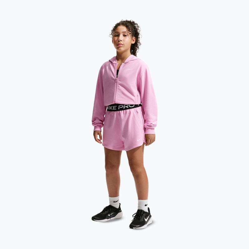 Шорти дитячі Nike Pro Fleece pink rise/pink rise/black/white 2