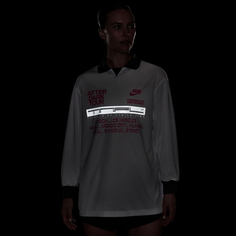 Лонгслів для бігу жіночий Nike After Dark Tour white/anthracite 4
