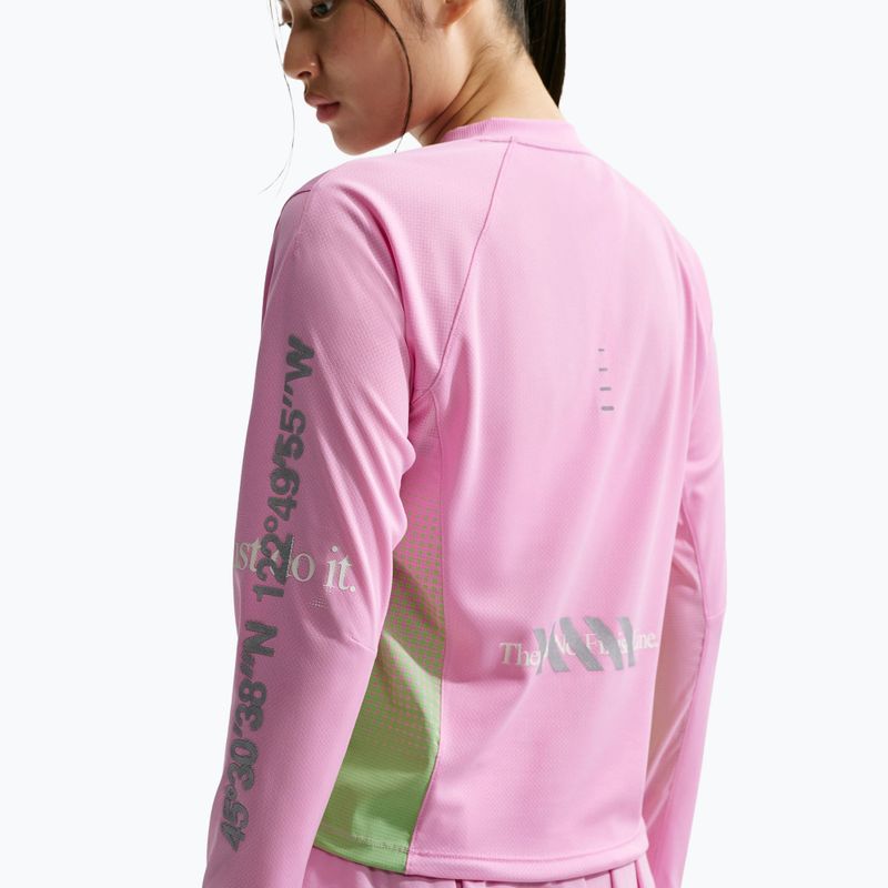 Лонгслів для бігу жіночий Nike Swift Jersey Top pink rise/illusion green 4
