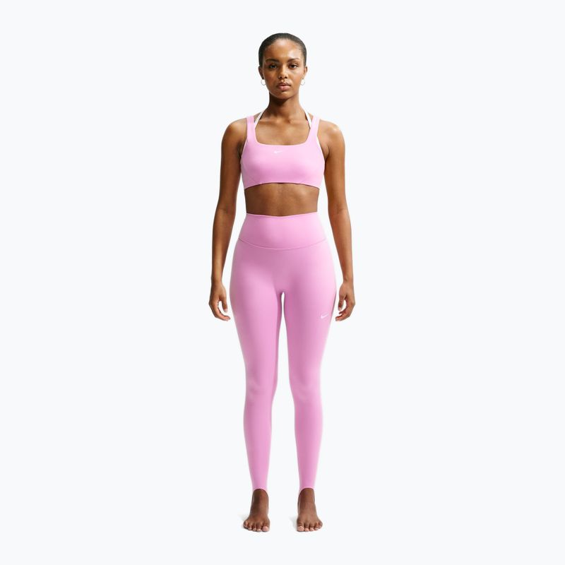 Легінси для тренувань жіночі Nike One pink rise/white 2