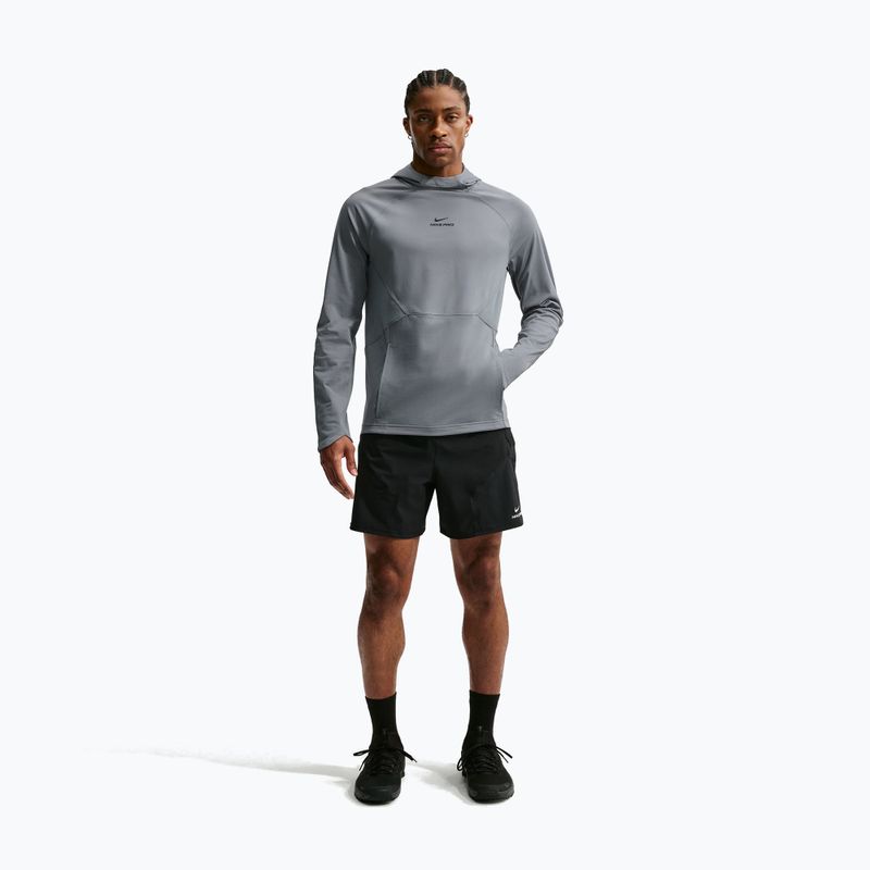 Кофта тренувальна чоловіча Nike Pro smoke grey/black 2