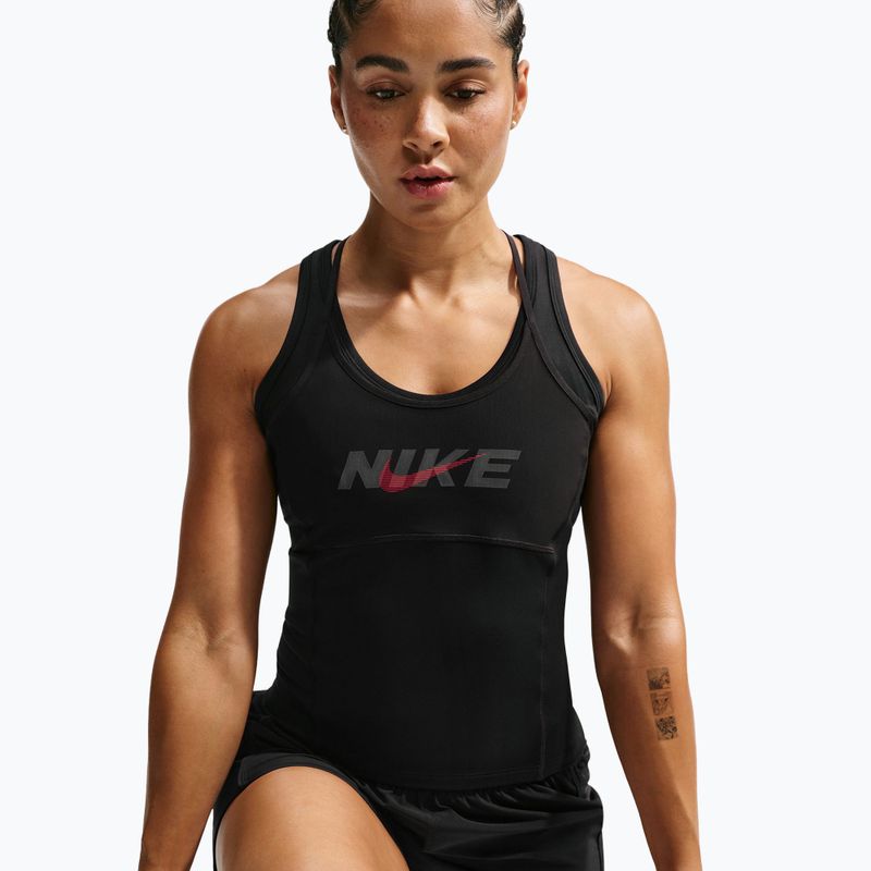 Футболка для тренувань жіноча Nike One black/black/university red/white 3