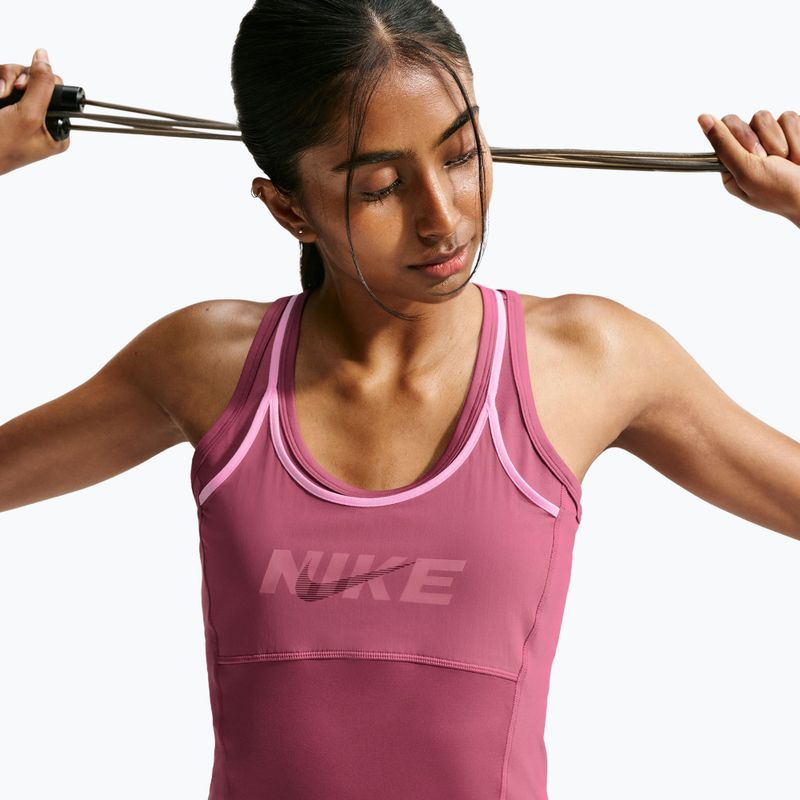 Футболка для тренувань жіноча Nike One pink smoke/pink rise/mystic dates/white 5