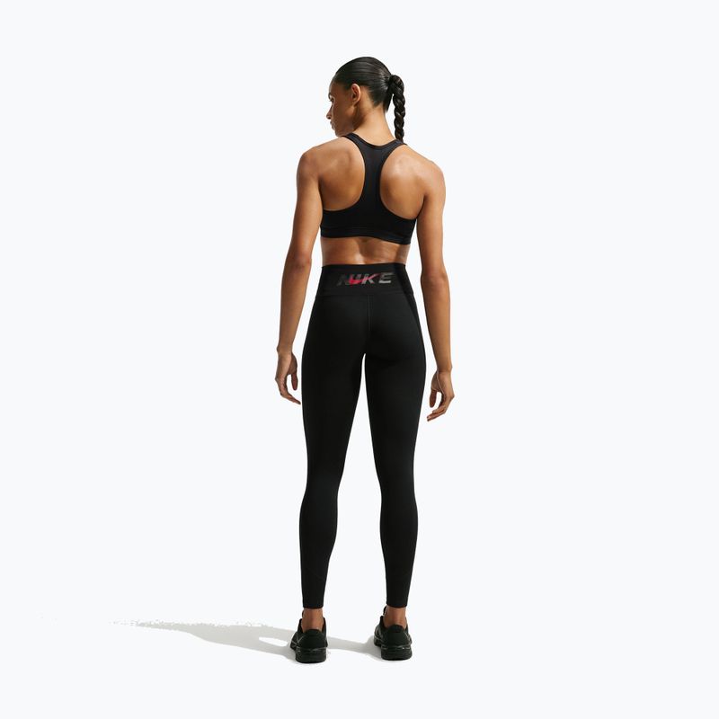 Легінси жіночі Nike One black/black/university red/white 3