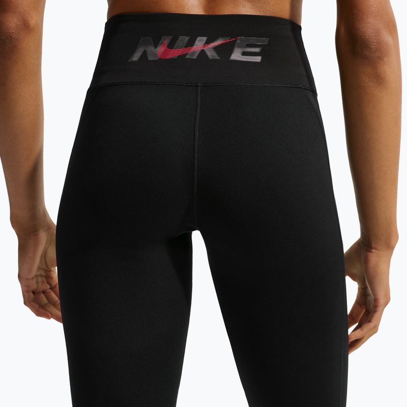 Легінси жіночі Nike One black/black/university red/white 5