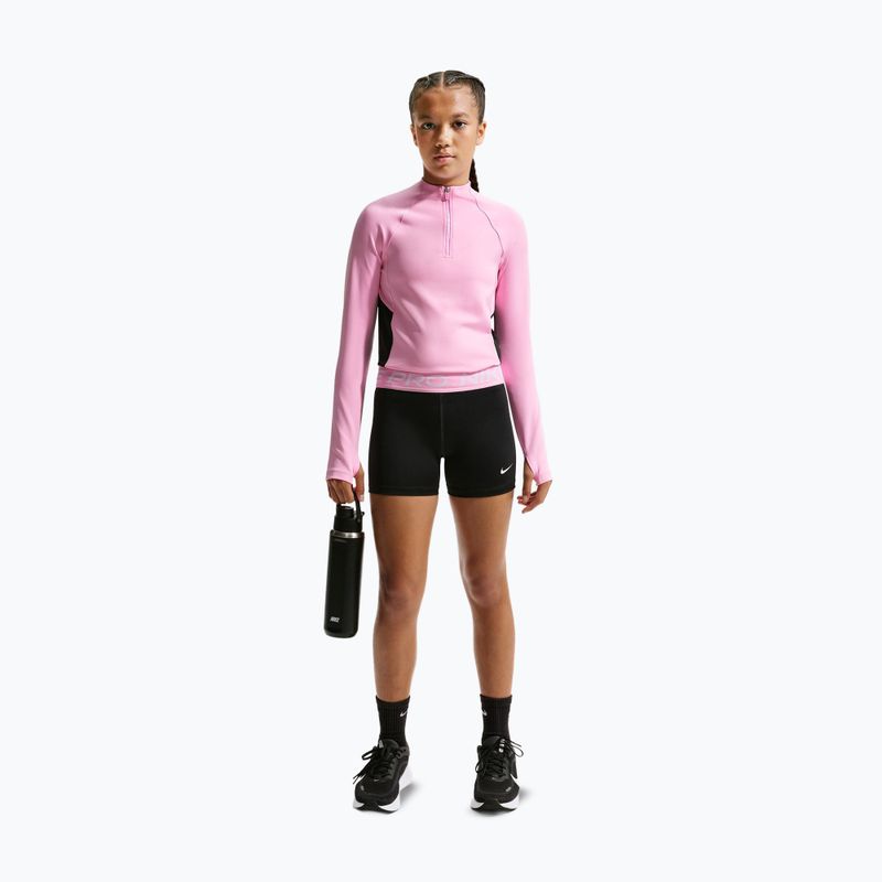 Шорти дитячі Nike Pro black/pink rise/white 2