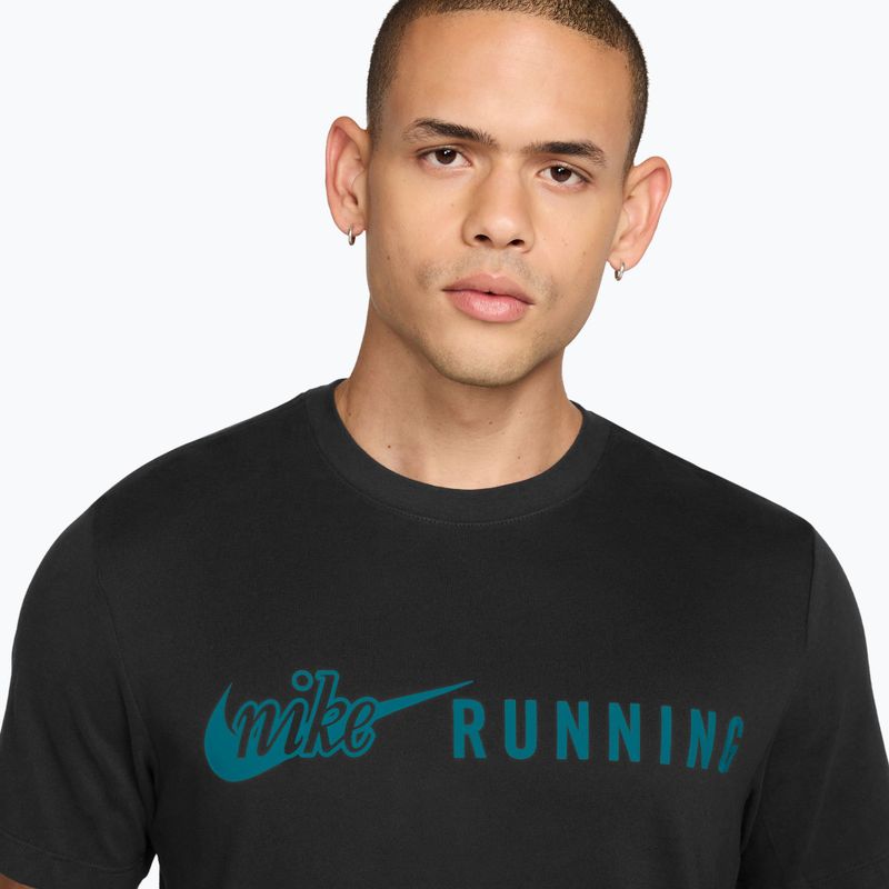 Футболка для бігу чоловіча Nike Dri-Fit Running T-Shirt black/bright spruce 3