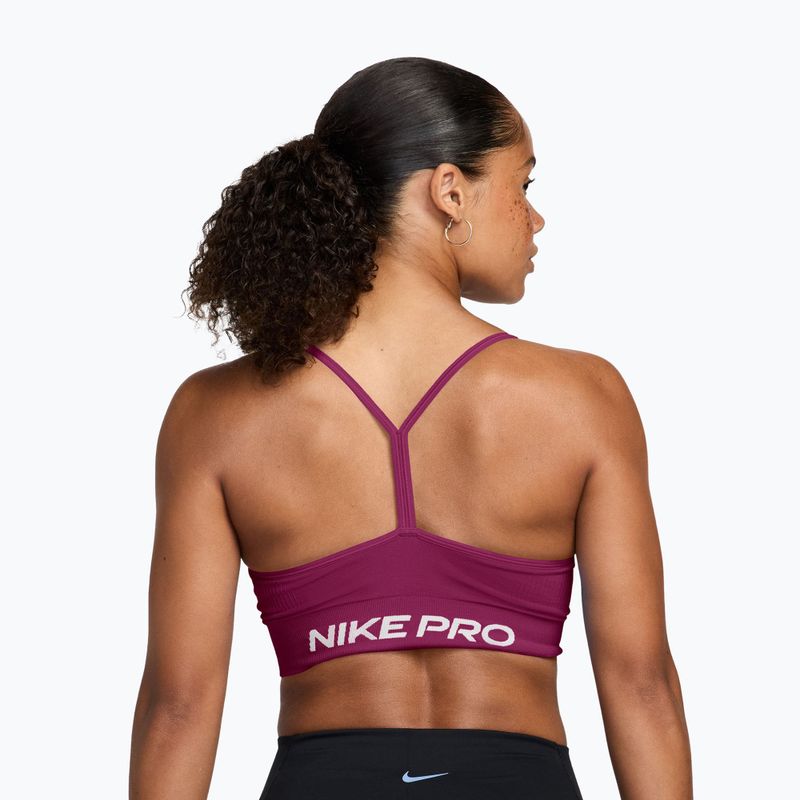 Бюстгальтер для тренувань Nike Pro Seamless Light Support true berry/white 2