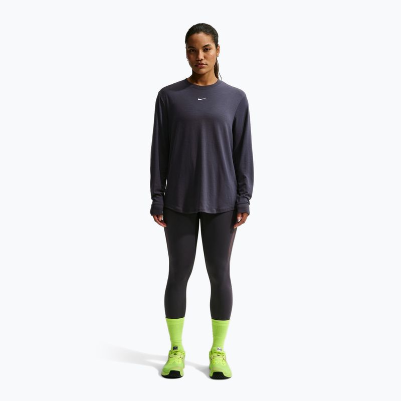 Лонгслів для тренувань жіночий Nike One Relaxed Dri-Fit gridiron/white 2