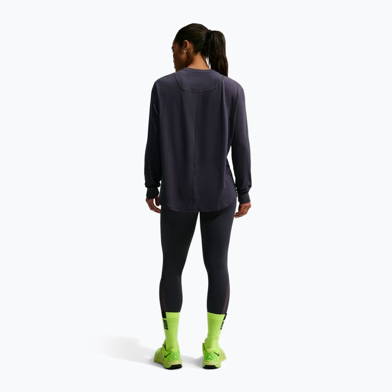 Лонгслів для тренувань жіночий Nike One Relaxed Dri-Fit gridiron/white 3