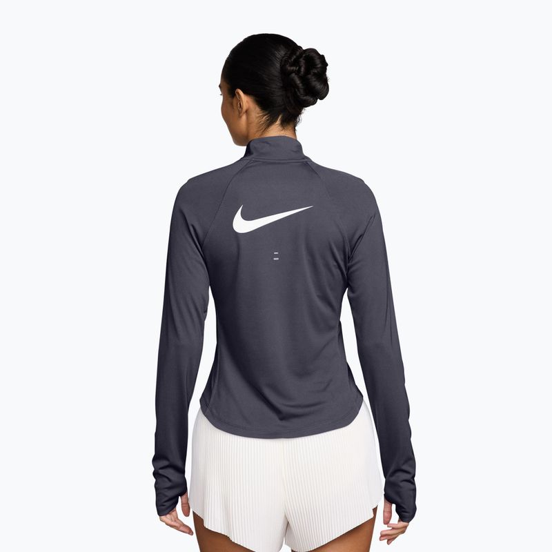 Лонгслів для бігу жіночий Nike Tempo Swoosh Run Dri-Fit 1/4-Zip LS gridiron/white 2