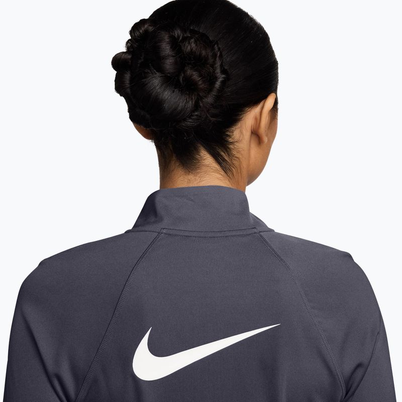 Лонгслів для бігу жіночий Nike Tempo Swoosh Run Dri-Fit 1/4-Zip LS gridiron/white 3