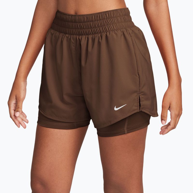 Шорти жіночі Nike One Dri-Fit High-Waisted 3" 2In1 cacao wow/white 3