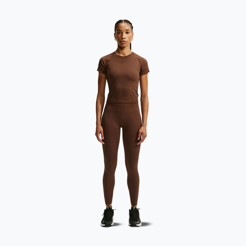 Футболка для тренувань жіноча Nike Pro Seamless Dri-Fit SS cacao wow 2