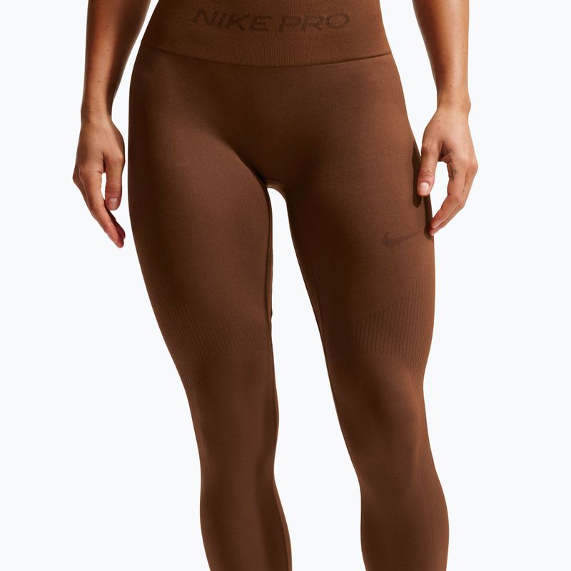 Легінси жіночі Nike Pro Seamless High-Waisted 7/8 cacao wow 4