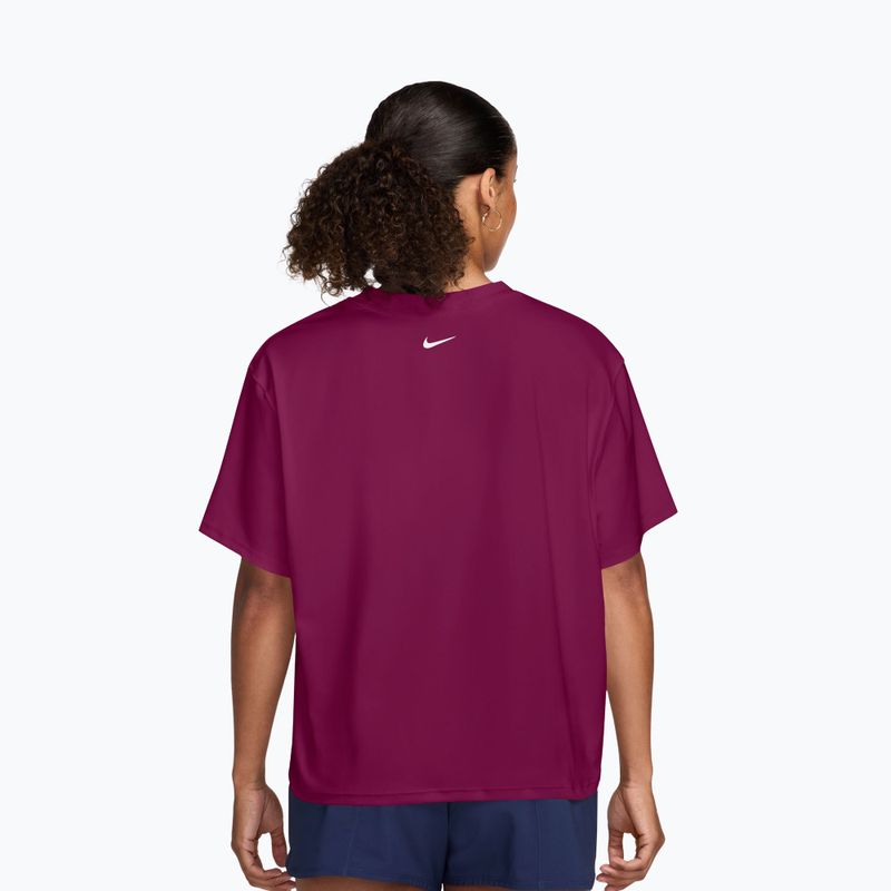 Футболка для тренувань жіноча Nike Pro Dri-Fit Loose true berry/white 2