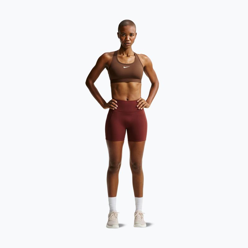 Спортивний бюстгальтер жіночий Nike Swoosh Medium Support cacao wow/white 2