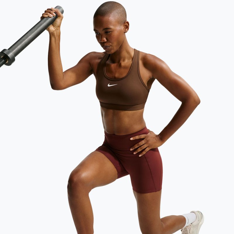 Спортивний бюстгальтер жіночий Nike Swoosh Medium Support cacao wow/white 6