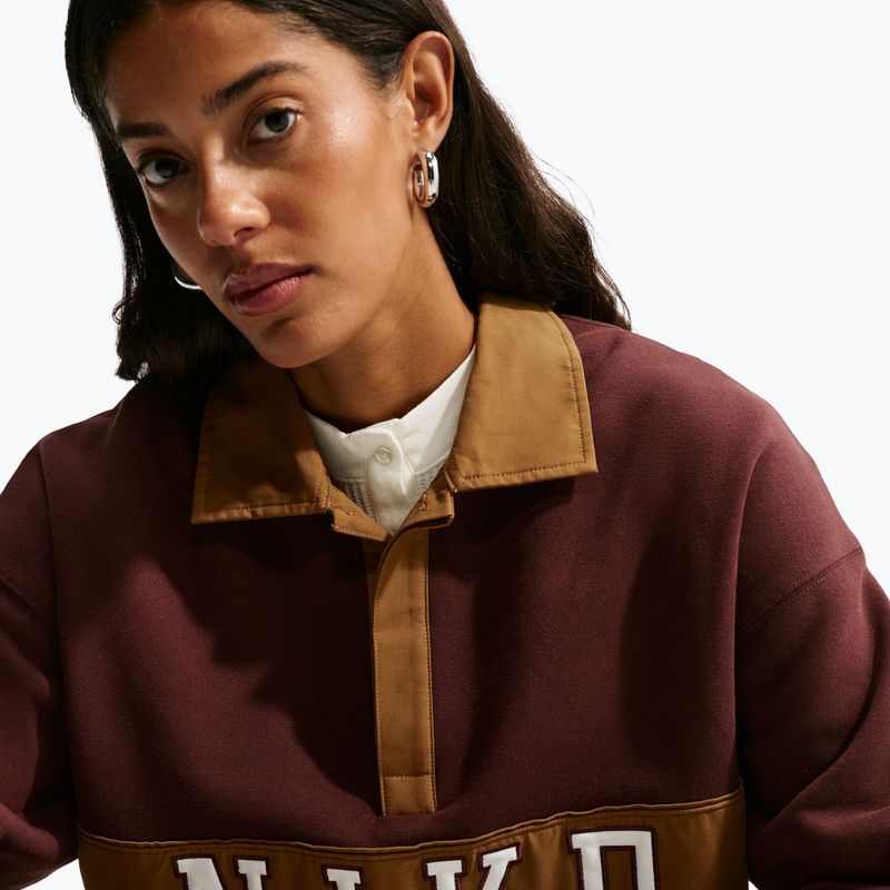 Кофта жіноча Nike Studio Fleece Medium Weight mystic dates/light british tan/sail 5