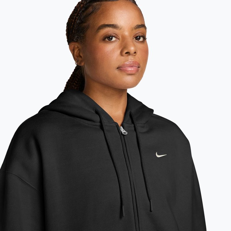 Кофта жіноча Nike Studio Fleece Medium Weight Oversized Full Zip total black/sail 3