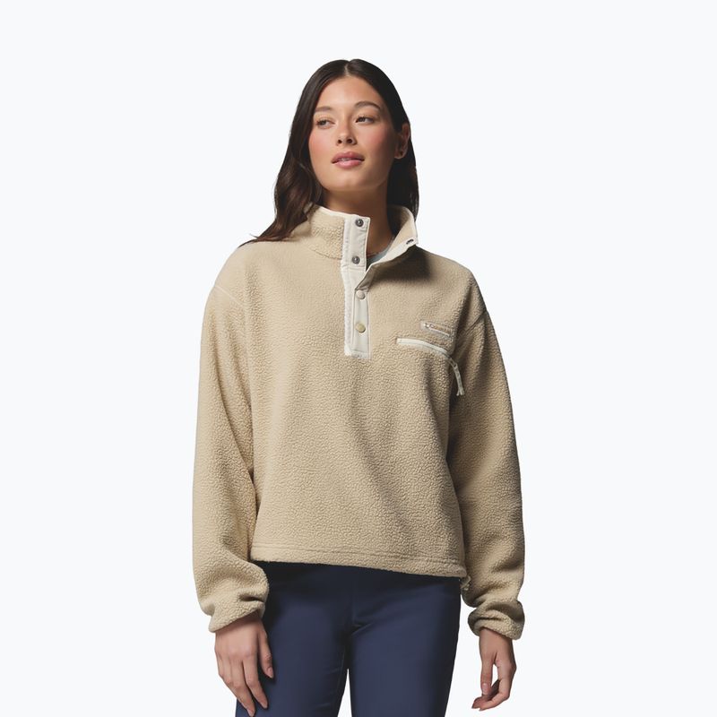 Кофта флісова жіноча Columbia Helvetia II Cropped Half Snap Fleece ancient fossil/dark stone/chalk 5