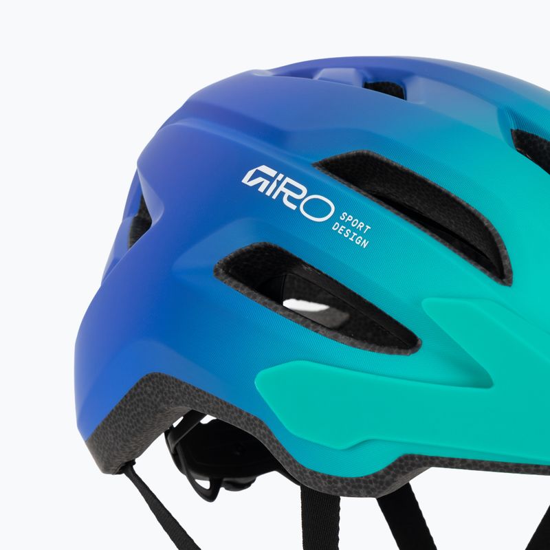 Шолом велосипедний дитячий Giro Fixture II matte aqua green/blue jewel fade 7