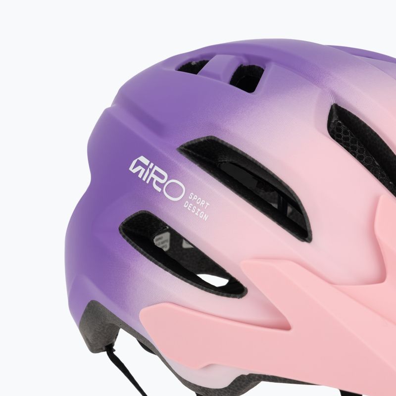 Шолом велосипедний дитячий Giro Fixture II matte light pink/purple fade 8