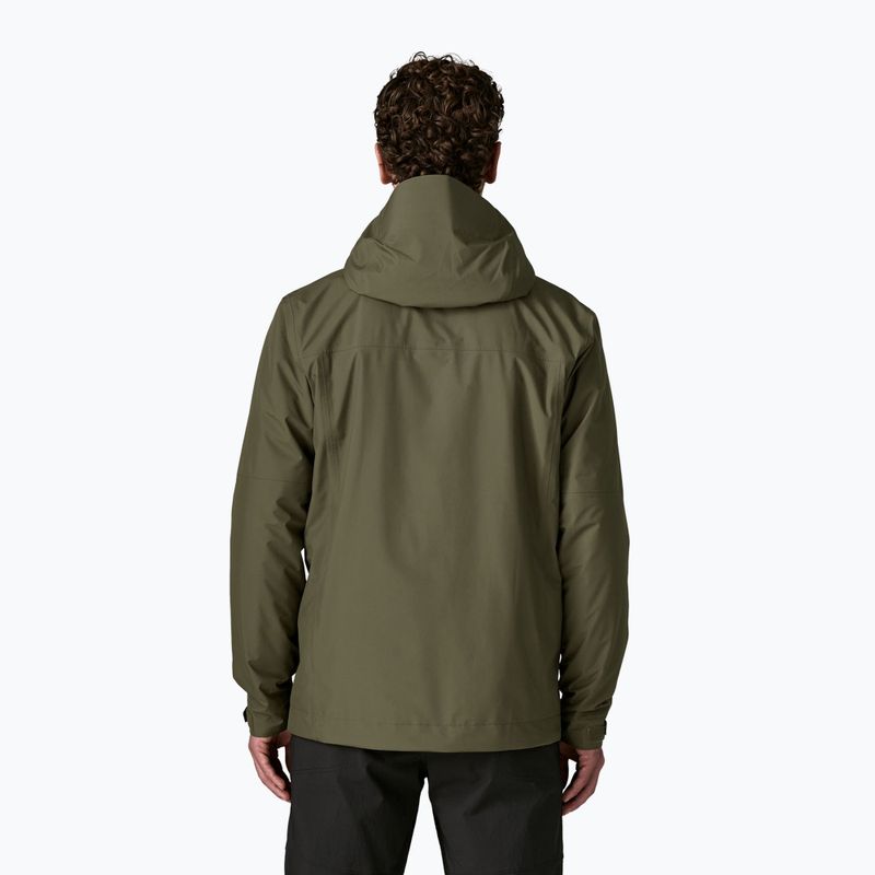 Куртка дощовик чоловіча Patagonia Insulated Boulder Fork Rain basin green 2