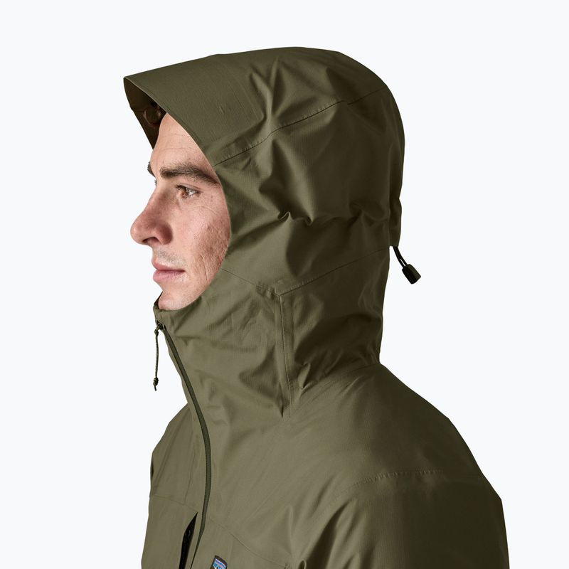 Куртка дощовик чоловіча Patagonia Insulated Boulder Fork Rain basin green 4